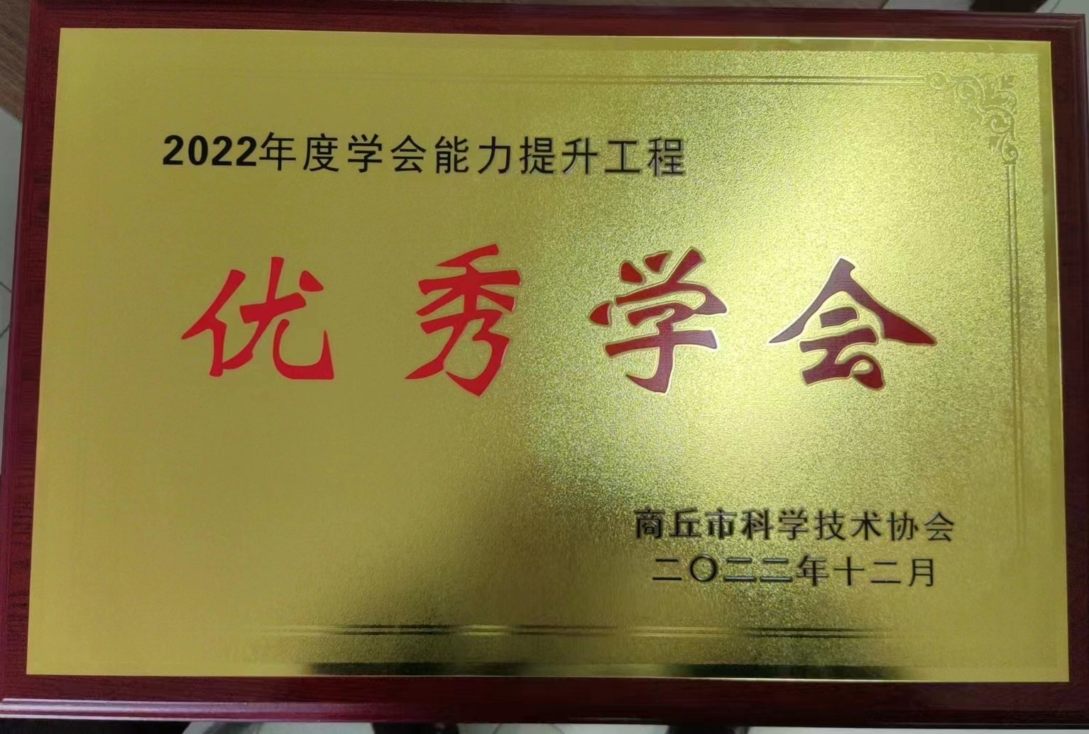 商丘市土木建筑学会荣获2022年度商丘市优秀学会称号(图1)